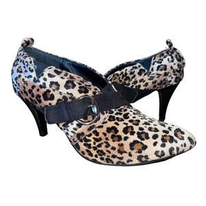 Velvet Leopard Heels Fabulous Furs Boots Ankle Booties